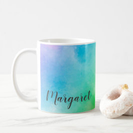 Caneca De Café Almofada de lançamento de pintura de aquarela de a