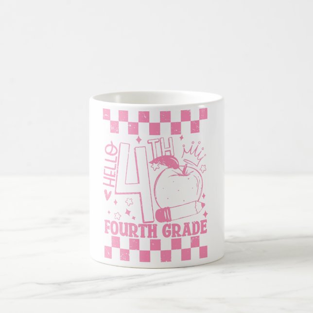 Caneca De Café Alô, 4.º ano, de volta à escola, professor rosa (Centro)
