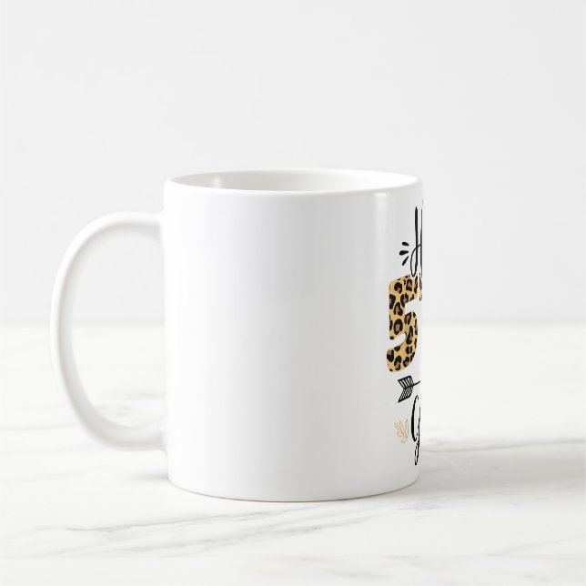 Caneca De Café Alô, 5 Quinto Professor Leopard De Volta A Scho (Esquerda)
