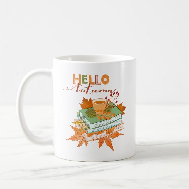 Caneca De Café Alô Autumn Mug Cozy Fall Café Tea Cup (Esquerda)