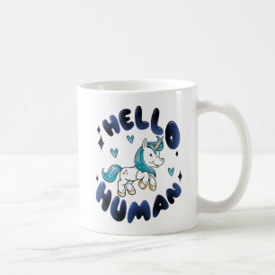 Caneca De Café Alô humano Adorável Unicorn