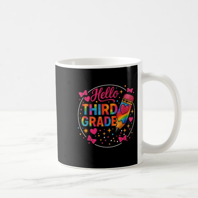 Caneca De Café Alô, Lápis Tie Dye De Terceiro Grau De Volta À Esc (Direita)