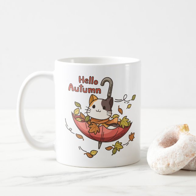 Caneca De Café Alô Outono Alô Fall (Com Donut)