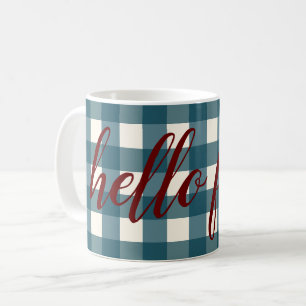 Caneca De Café Alô, outono Elegante, outono Vermelho Marinho Azu