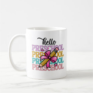 Caneca De Café Alô, Pêncil de Professores Coloridos da Pré-escola