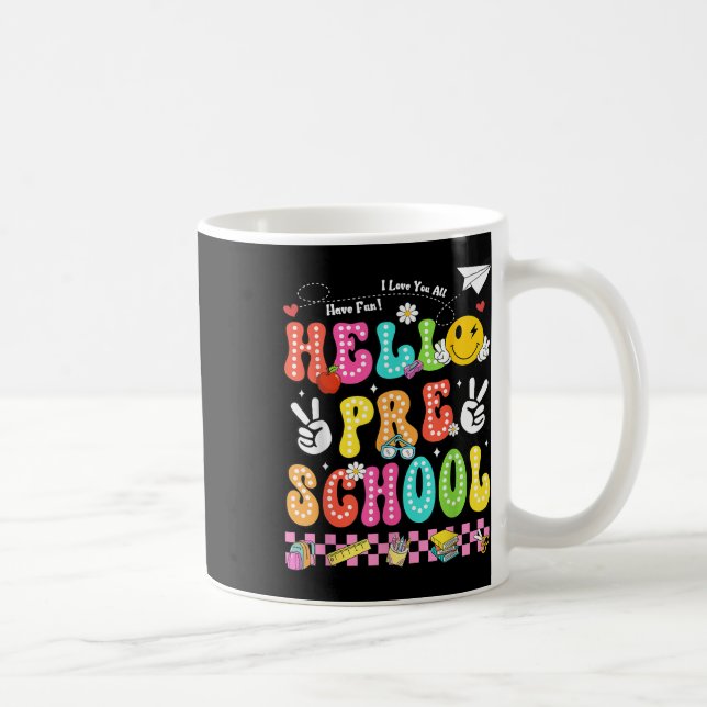 Caneca De Café Alô, Preschove De Volta Ao Professor (Direita)