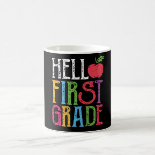 Caneca De Café Alô, Professor do 1º ano, Crianças do Ensino de