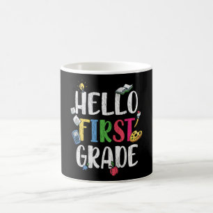 Caneca De Café Alô, Professor do 1º ano, Crianças do Ensino de