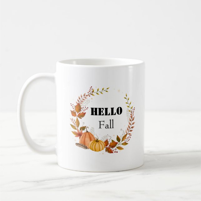 Caneca De Café Alô, Pumpkin Russo Fall - Farmhouse Autumn (Esquerda)