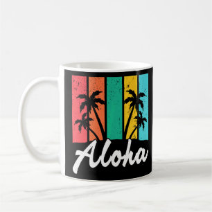 Caneca De Café Aloha Hawaii Island Palm Beach Surfboard
