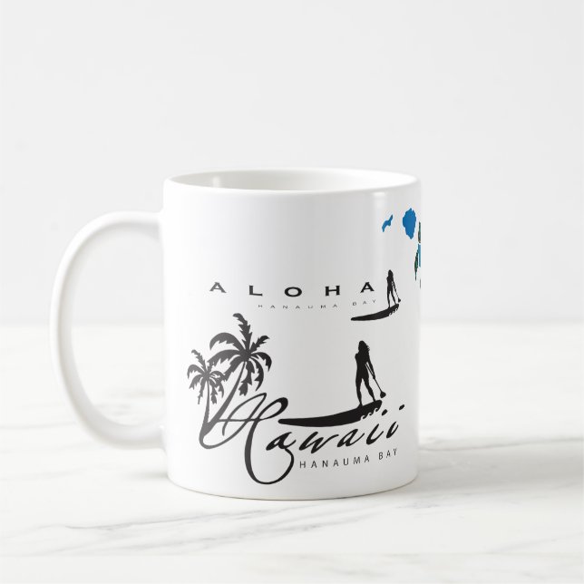 Caneca De Café Aloha Hawaii Islands Surfing (Esquerda)