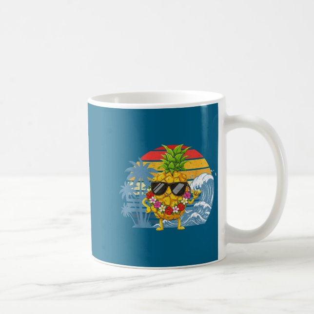Caneca De Café Aloha Hawaiian Pineapple Sign Hawaii Shaka Laugh (Direita)