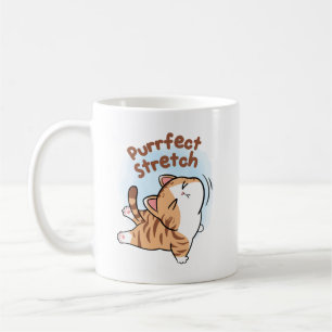 Caneca De Café Alongamento Perfeito – Ioga de Gato Engraçado