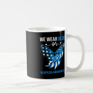 Caneca De Café Alopecia Consciência 4 de julho Borboleta Azul