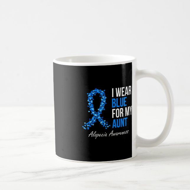 Caneca De Café Alopecia Consciência Eu Visto Azul Para Minha Tia  (Direita)