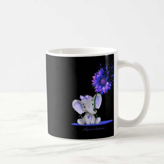 Caneca De Café ALOPECIA CONSCIENTE Elefante Cinto Azul Ri (Direita)
