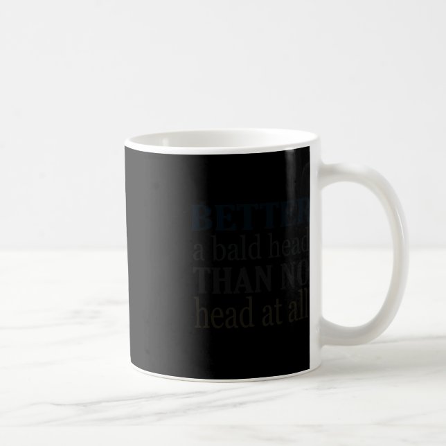 Caneca De Café Alopecia Sensibilização Diversão de camisa careca (Direita)