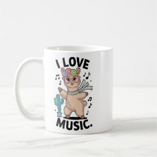 Caneca De Café Alpaca ama música bebê