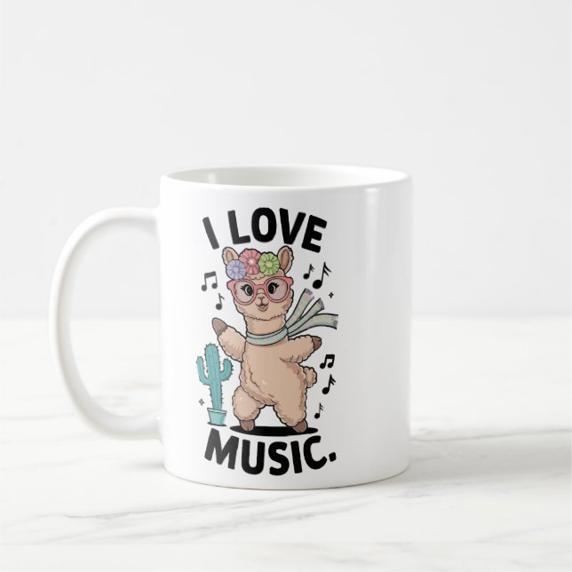 Caneca De Café Alpaca ama música bebê (Esquerda)