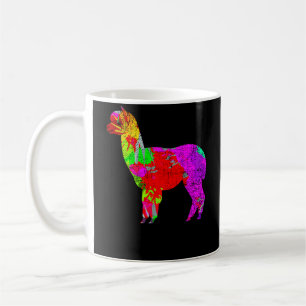 Caneca De Café Alpaca psicadélico afligida
