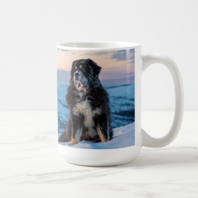Caneca De Café Alpenglow da Tarde com Luna (Direita)