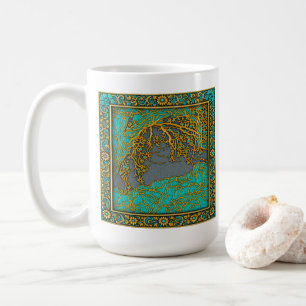 Caneca De Café Alpes Franceses Ouro , Prata Turquesa
