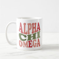 Alpha Chi Omega Gráfico Empilhado Retro Groovy