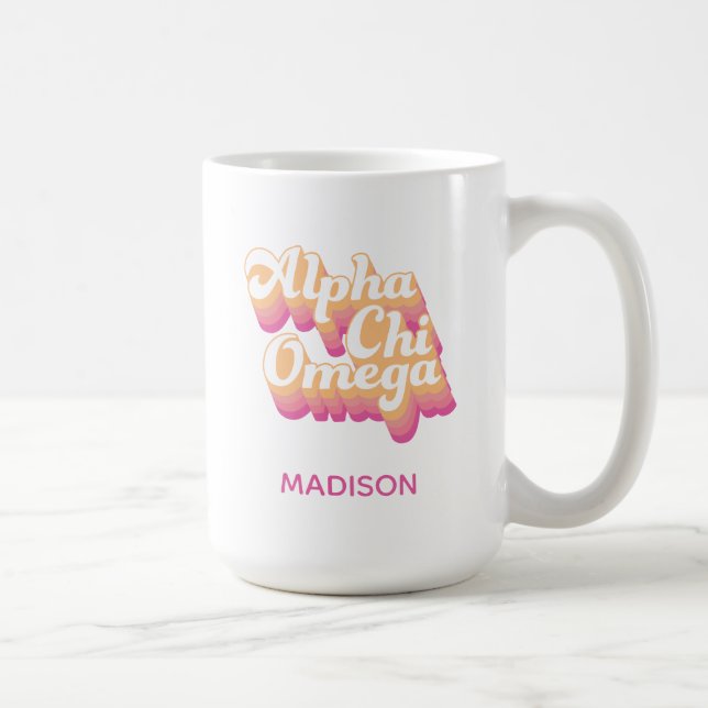 Caneca De Café Alpha Chi Omega| Groovy Script (Direita)