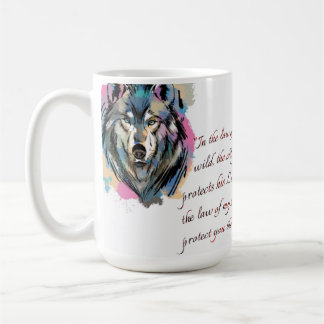 Caneca De Café Alpha & Luna Wolf Watercolor design