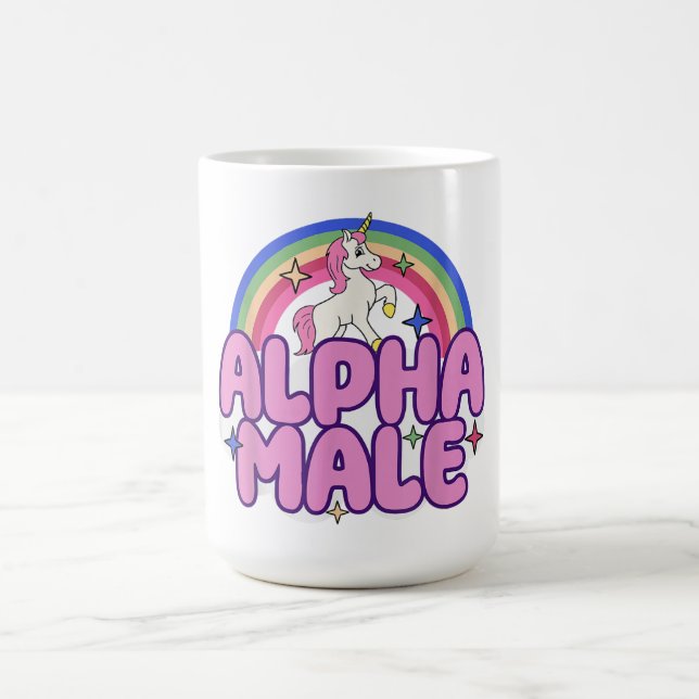 Caneca De Café Alpha Male Unicorn Engraçado Sarcástico Irônico Es (Centro)