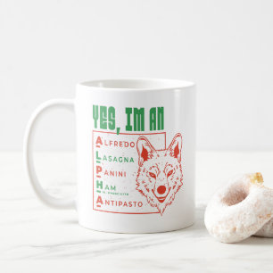 CANECA DE CAFÉ ALPHA WOLF ITALIANA COMIDA SIM EU SOU UM ALFA