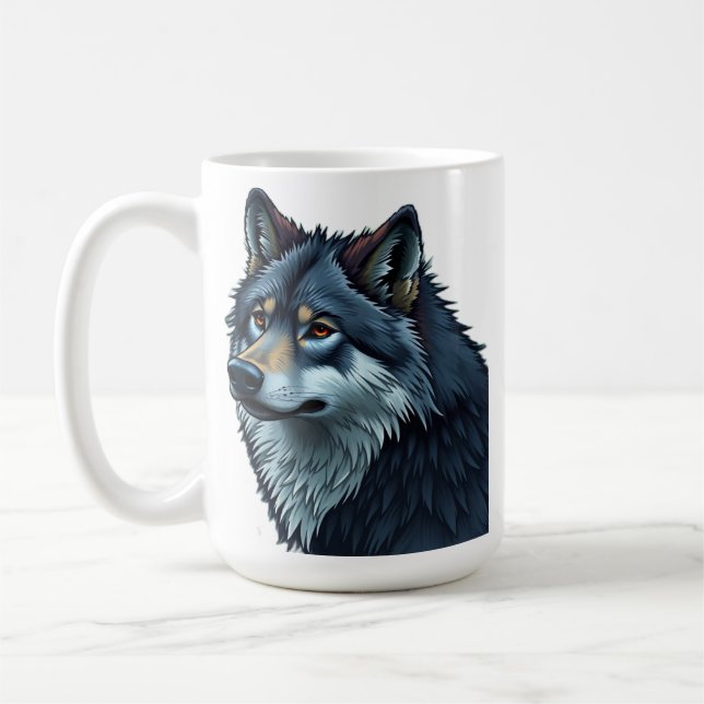 Caneca De Café „Alpha-Wolf – König der Wildnis“ (Esquerda)