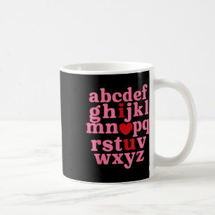 Caneca De Café Alphabet Abc Eu Te Amo Um Dia de os namorados Engr