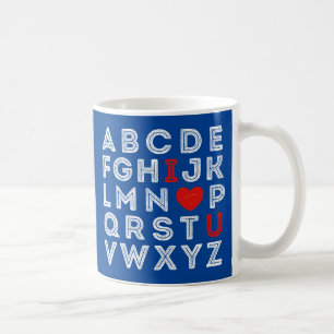 Caneca De Café Alphabet ABC I Love You