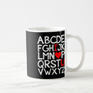 Caneca De Café Alphabet Abc I Te Amo T Shirt Dia de os namorados