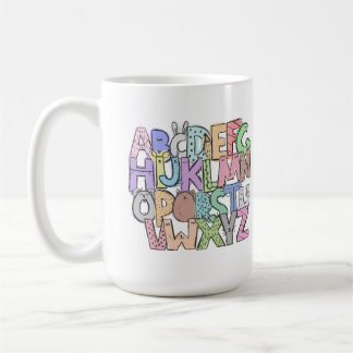 Caneca De Café Alphabet Mug Colorida