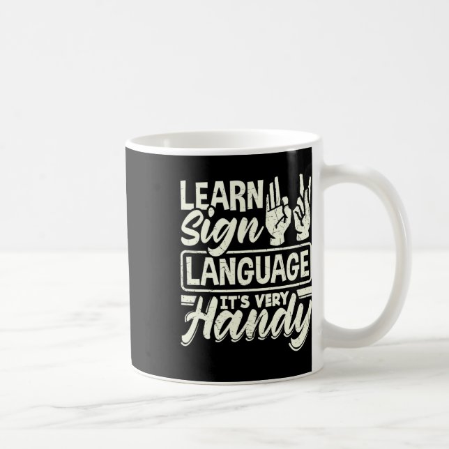 Caneca De Café Alphabet Teacher American Sing Language É Muito H (Direita)