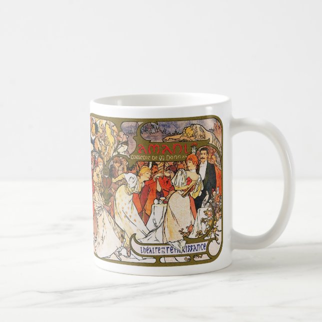 Caneca De Café Alphonse (Alfons) Mucha: Amants (Direita)