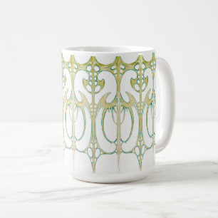 Caneca De Café Alphonse Mucha art nouveau abstrato