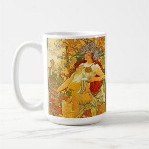 Caneca De Café Alphonse Mucha Art Nouveau Autumn