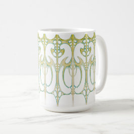 Caneca De Café Alphonse Mucha art nouveau decorativo abstrato art