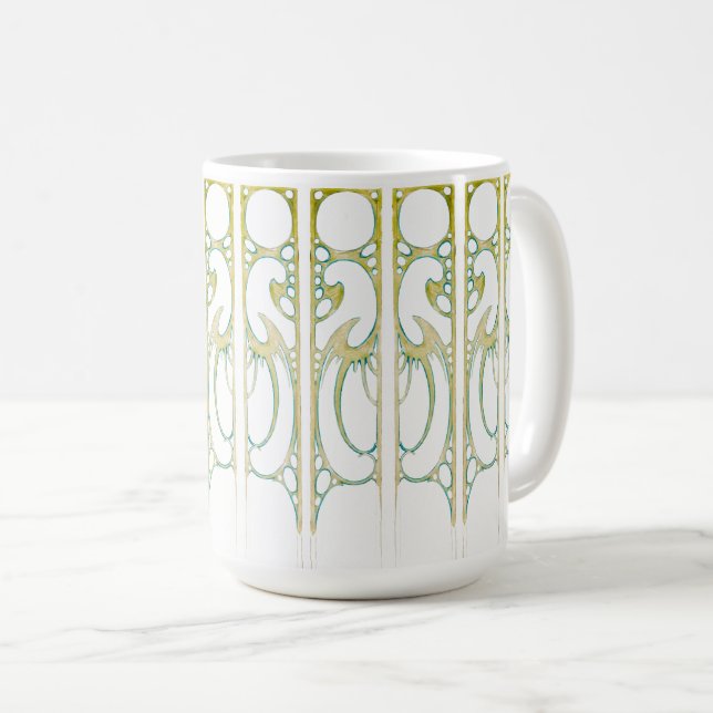 Caneca De Café Alphonse Mucha art nouveau - faixa decorativa de q (Frente Esquerda)