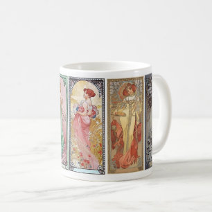 Caneca De Café Alphonse Mucha , As quatro estações, 1900