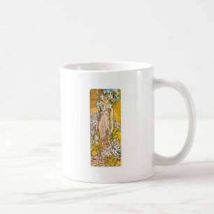 Caneca De Café Alphonse Mucha - Lily - Fronteira Branca