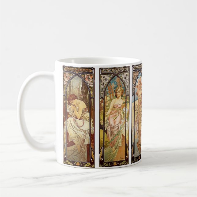 Caneca De Café Alphonse Mucha, O Momento do Dia (Esquerda)