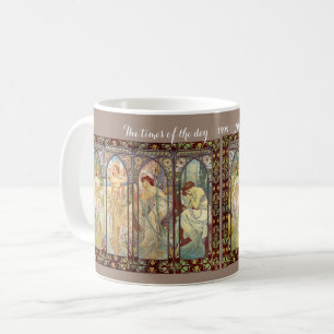 Caneca De Café Alphonse Mucha - Os tempos do dia Mug
