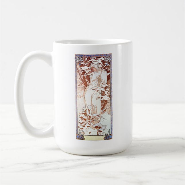 Caneca De Café Alphonse Mucha - White de inverno (Esquerda)