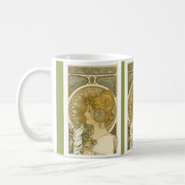 Caneca De Café Alphonse Mucha's La Plume (Esquerda)