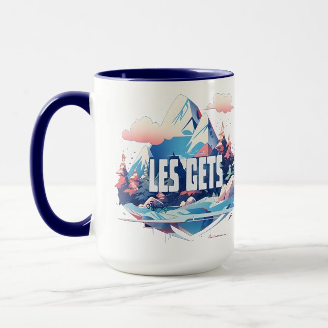 Caneca de Café Alpinista de Duas Cores de Les Gets (Esquerda)
