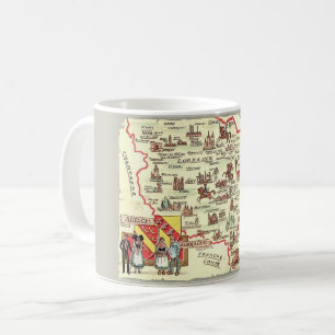 Caneca De Café Alsace Lorraine França Ilustrou Map Mug